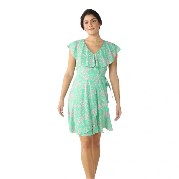 Draper James Dresses | Nwt Draper James Rsvp Green Wrap Dress - XL | Color: Green/Pink | Size: XL | Awayward's Closet Draper James Dresses | Nwt Draper James Rsvp Green Wrap Dress - XL | Color: Green/Pink | Size: XL | Awayward's Closet